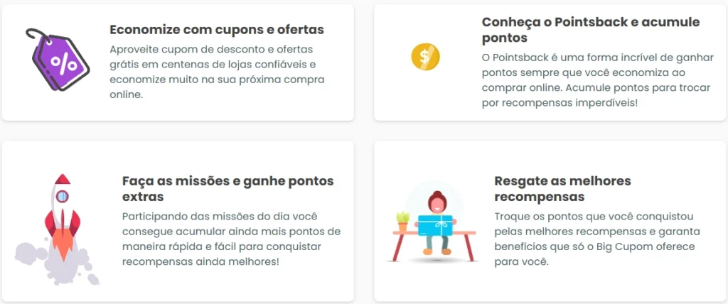 Captura de tela do site Big Cupom